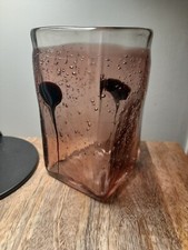 Vase Verre Bullé Rose Biot