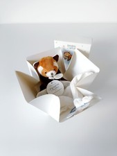 Doudou Et Compagnie  Plat/Mouchoir Lange Panda Roux Marron Attache Tétine Unicef