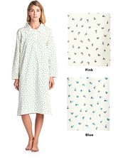 Casual Nights Women's Flannel Floral Long Sleeve Nightgown