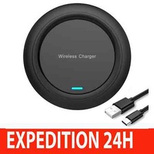 Chargeur sans Fil Charge Rapide 15W Induction pour iPhone Samsung Xiaomi Google