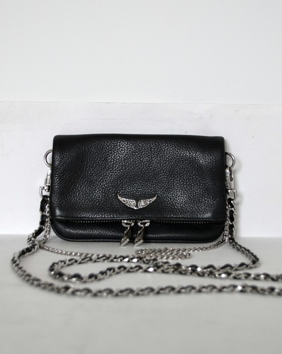 Pochette cuir noir zadig - en,