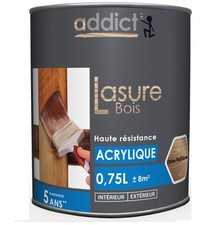 Lasure bois acrylique satin haute résistance Teinte Chêne rustique 0.75L ADDICT