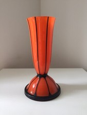 Beau vase en verre orange art
