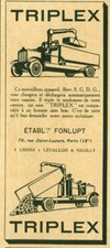 Publicité ancienne Triplex ETABLts Fonlupt 1921 issue de magazine