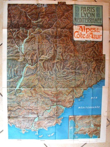 Affiche carte paris lyon - carte,