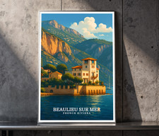 Beaulieu sur mer French Riviera - Quality Premium Poster, Travel print, Poster-O