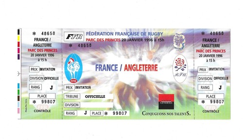 Rare ticket billet - -, rugby
