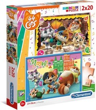 CLEMENTONI, Puzzle 2x20 Pièces 44 cats, CLE24758