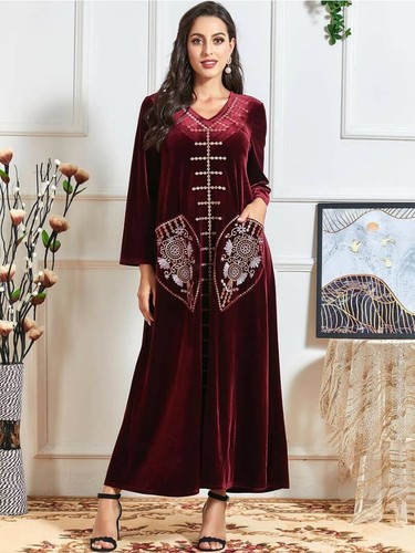 Robe velours rouge bordeaux - robe,