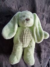 DOUDOU PELUCHE LAPIN TEX BABY NICOTOY VERT ANIS UNI DAMIER CARRE 35cm NEUF 