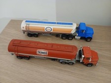 MAJORETTE LOT DE CAMIONS SCANIA MACK SEMI REMORQUE CITERNE 1/60 PUB ESSO TEXACO