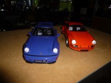 PORSCHE 964 3.8L CARRERA RS 1990 ET 2.8 L RSR 1974 SOLIDO 1/18