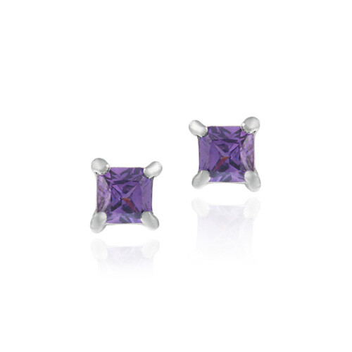 Argent sterling amethyst - argent, cz