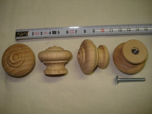 Bouton poignée bois - bois, (1)