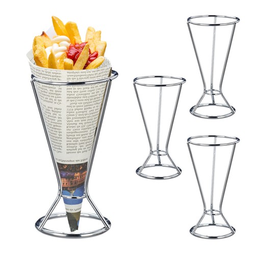 Support cornet frites inox - cornet,