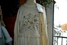 petit bateaux robe neuve  12 mois 2 ans 4 ans 6 ans coquillage  broderie or