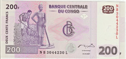 200 francs congo 2007 - 200,