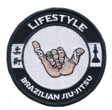 Jiu Jitsu Brésilien Mode de Vie Patch à Repasser Badge Shaka Main Bjj Gi Kimono