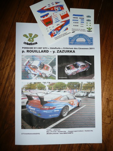 Decal porsche 911 gt - 1:, 43