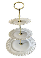 Haviland porcelaine Limoges plat porte-douceurs présentoir à gâteaux blanc