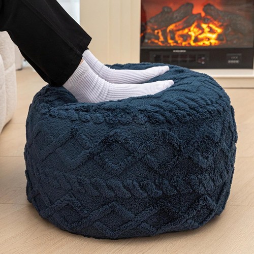Round pouf ottoman - pouf, stuffed