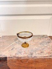 Ancien Cendrier Cristal Laiton