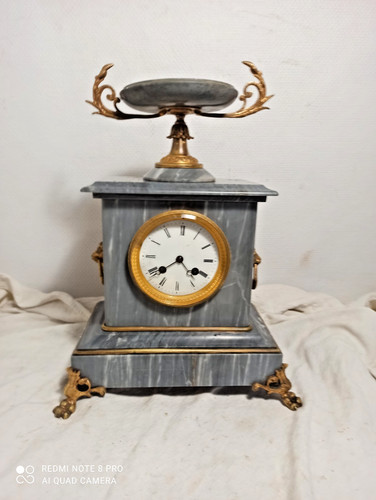 Pendule marbre decos bronze - pendule,