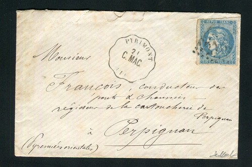 Rare lettre pyrimont - lettre, 1871