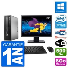PC HP 800 G2 SFF Ecran 19" Intel G4400 RAM 8Go Disque 500Go Windows 10 Wifi