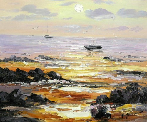 Paysage marin vue mer bateau - paysage,