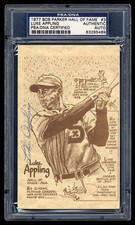 LUKE APPLING SIGNED 1977 BOB PARKER HOF CARD PSA/DNA SLABBED AUTOGRAPHED