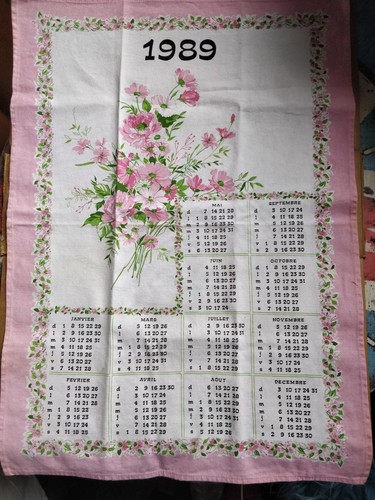 Calendrier tissus torchon 1989