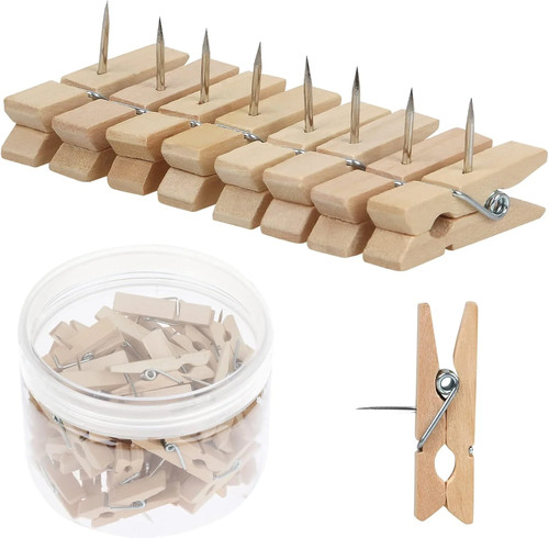 Pcs push pin with - pcs, wooden