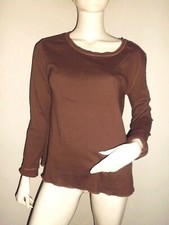 T-SHIRT SWEAT FEMME HEMA 100% COTON MARRON TAILLE 42