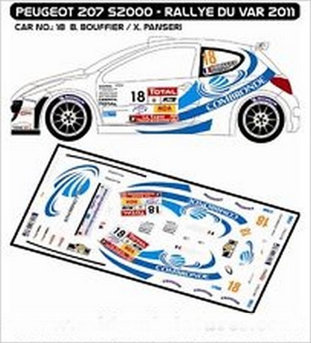 Decals peugeot 207 - 1/43, s2000