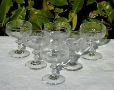 Meisenthal? Service de 6 coupes à champagne en verre gravé. Début Xxe s