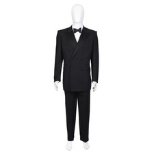 Francesco Smalto Paris Roger Moore bond black tuxedo suit 52 L/XL