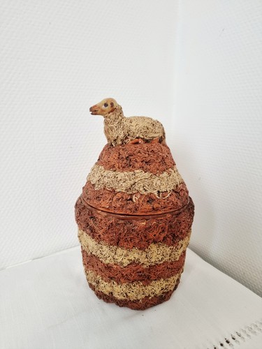 Céramique pot couvert - couvert, signé