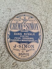 Ancien MIROIR PUBLICITAIRE DE POCHE de courtoisie La Crème Simon