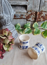 RARE 2 ANCIENS COQUETIERS FORME DIABOLO DIGOIN FLEURS BLEUS