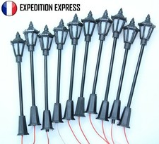 LOT DE 10 LAMPADAIRES A LED HO 1/87 65mm JOUEF LIMA ROCO+10 RESISTANCES 510Ohms 