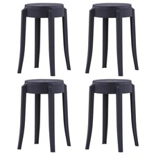 4x Tabourets Empilables Noir