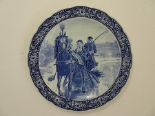 Grand plat mural Petrus Regout - Royal Sphinx Maastricht - Delft "La calèche"