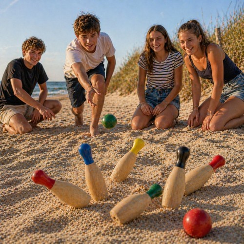 Jeu quilles colorées - jeu,