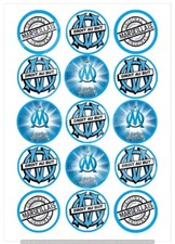 OM. Lot de 15 décorations comestibles . Azyme, disques diamètre 5cm.