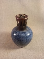 Lampe Berger vintage décor tacheté, diffuseur de parfum en céramique bleue