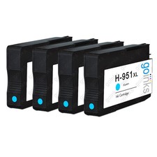 4 Cyan Cartouches d'encre pour