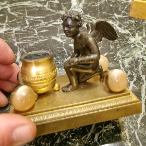 Ancien encrier bougeoir - ancien,