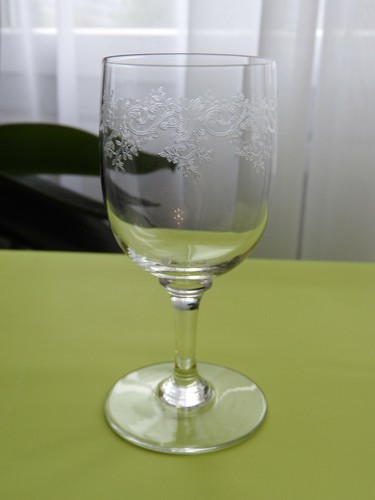 Ancien verre cristal gravé - en,
