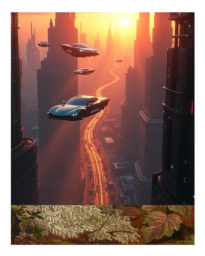 Affiche art mural futuriste - affiche, d'art